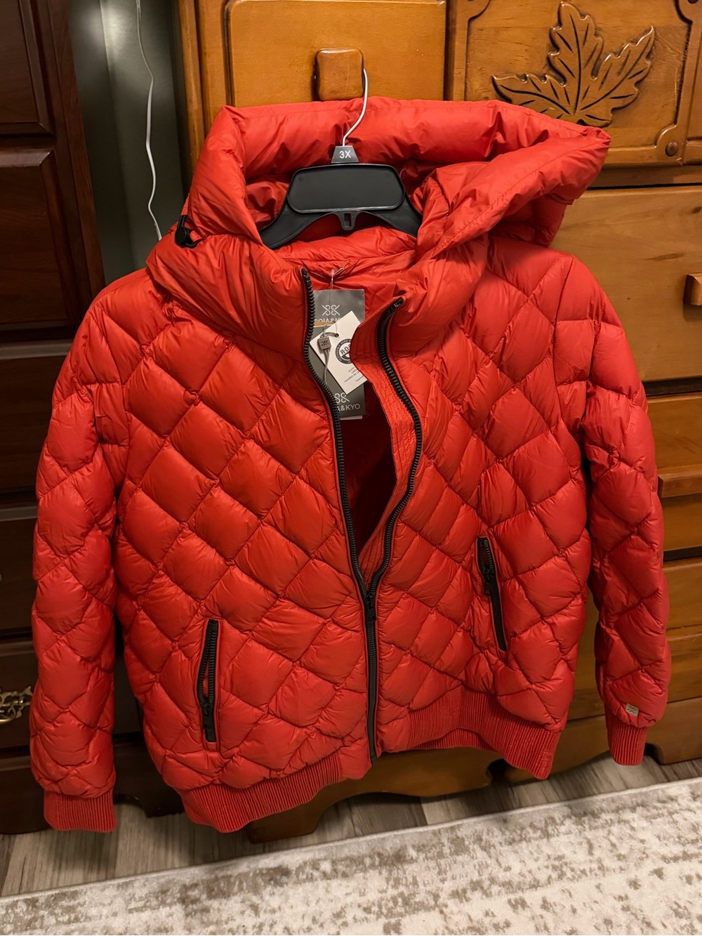 NWT Soia & Kyo Women’s Quilted Puffer Jacket - Senna TD in Spice